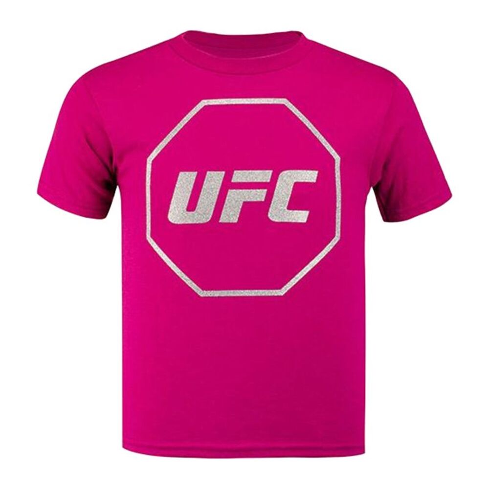 UFC Girls Little Kids Glitter Logo Graphic T-Shirt, NWT